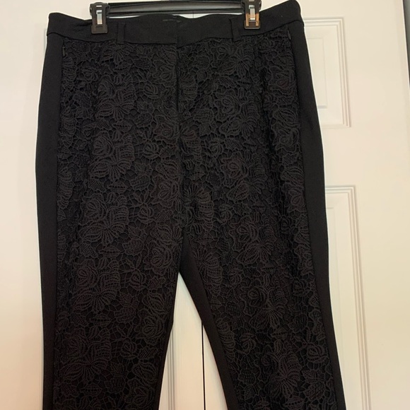 White House Black Market Pants - White House Black Market Black Lace slim pants. Size 14. NWT